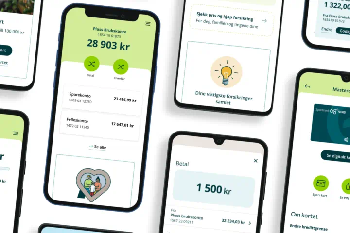 Illustrasjon av flere nye og nyttige funksjoner i mobilbanken